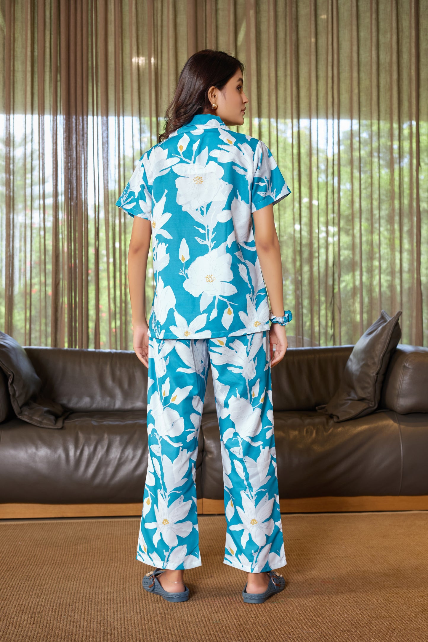 Aqua Petals Lounge PJ Set