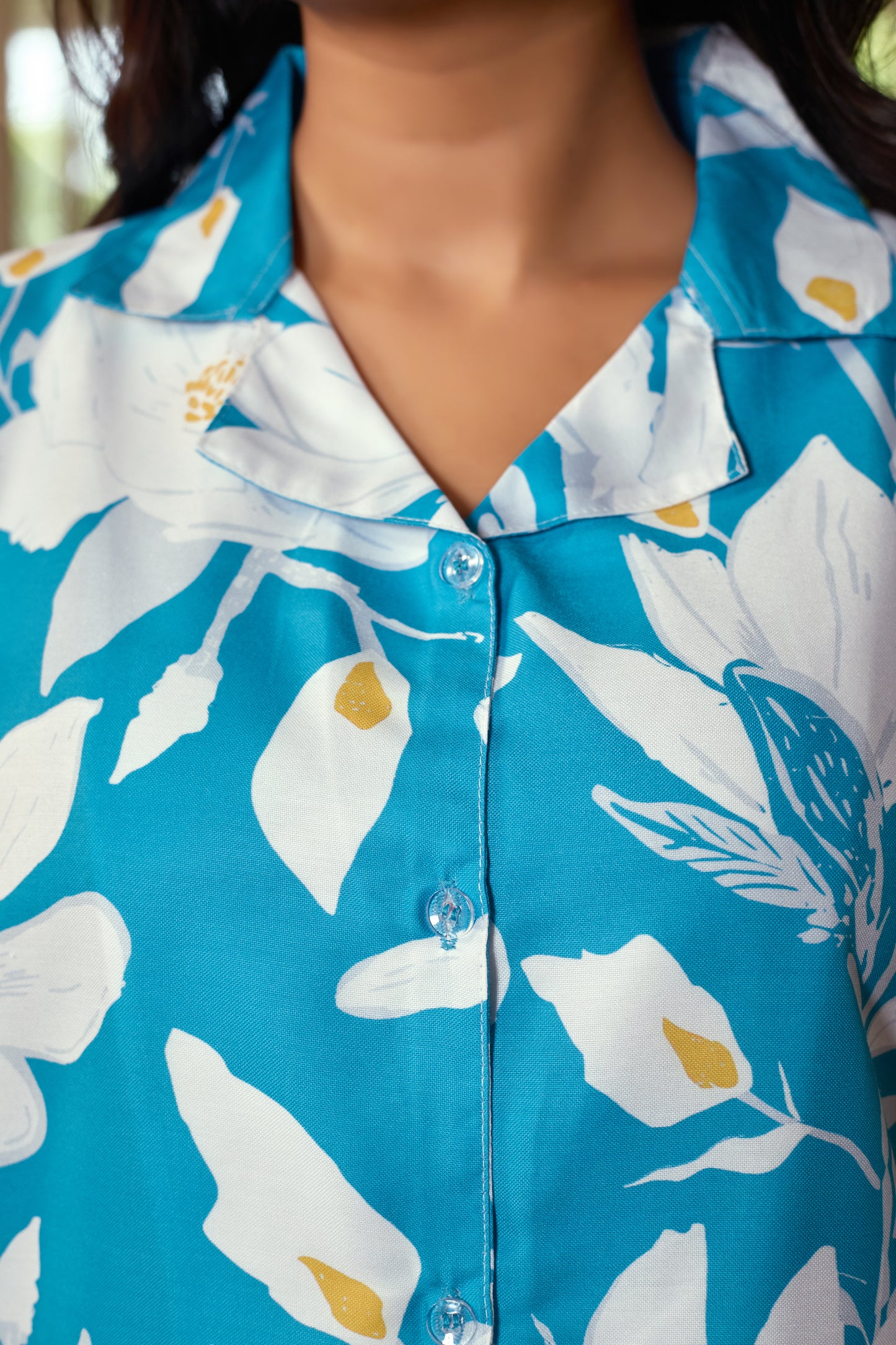 Aqua Petals Lounge PJ Set