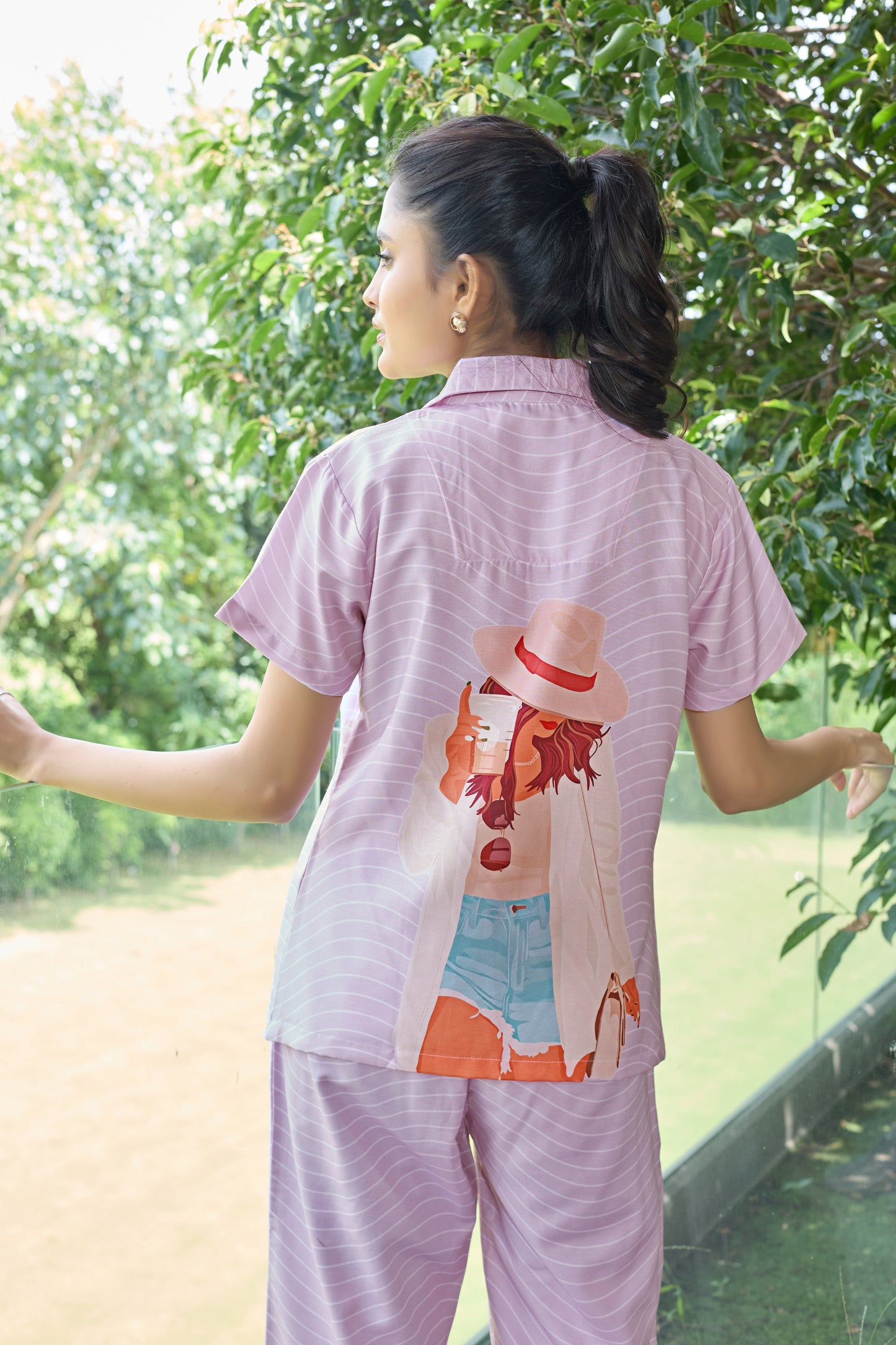 Twilight Charm Back-Print Lounge PJ Set