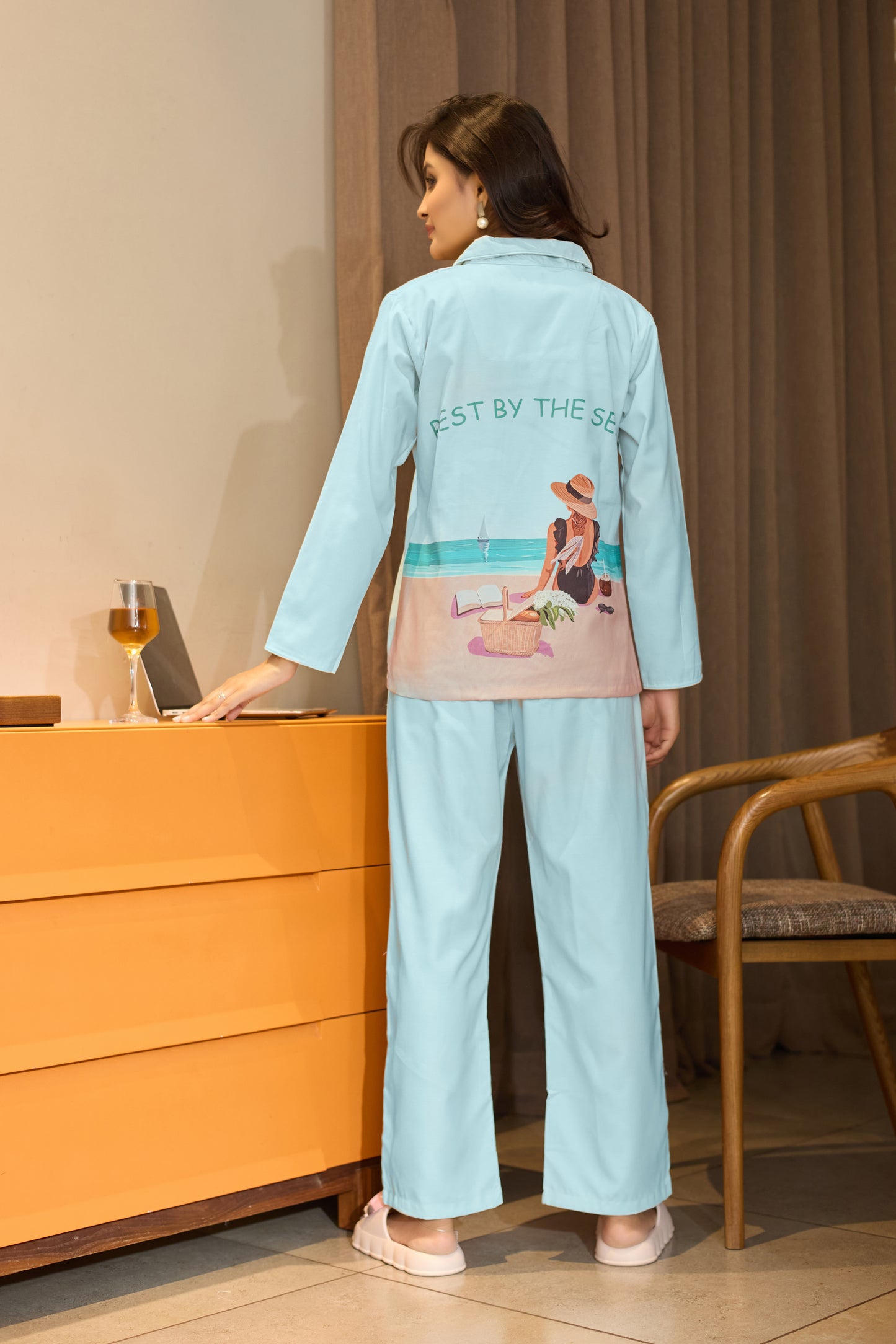 Sea Breeze Lounge Back-print PJ Set