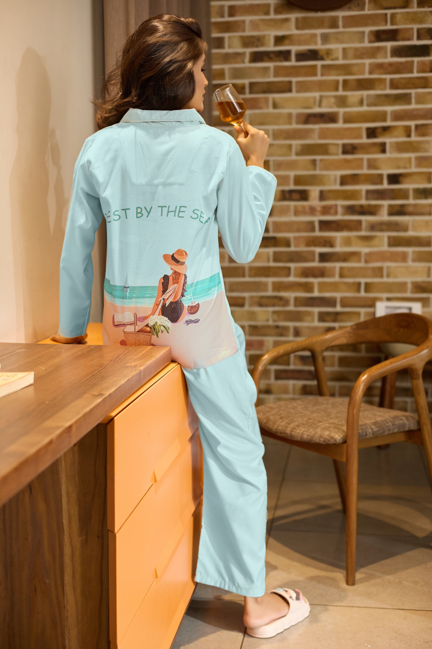 Sea Breeze Lounge Back-print PJ Set