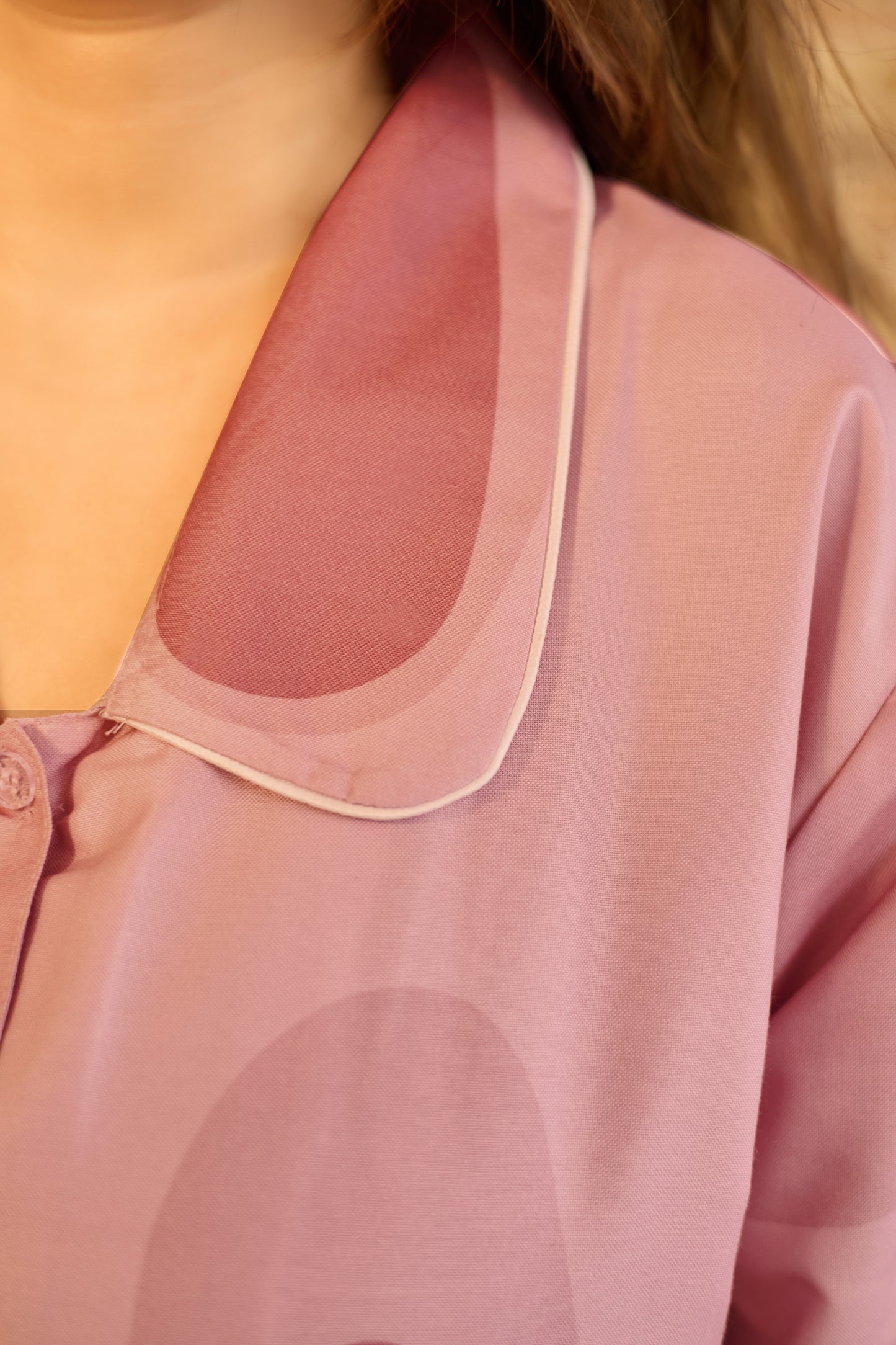 Blush Pink Polka Comfort Nightsuit Set | Women’s Rayon Nightwear Pajamas