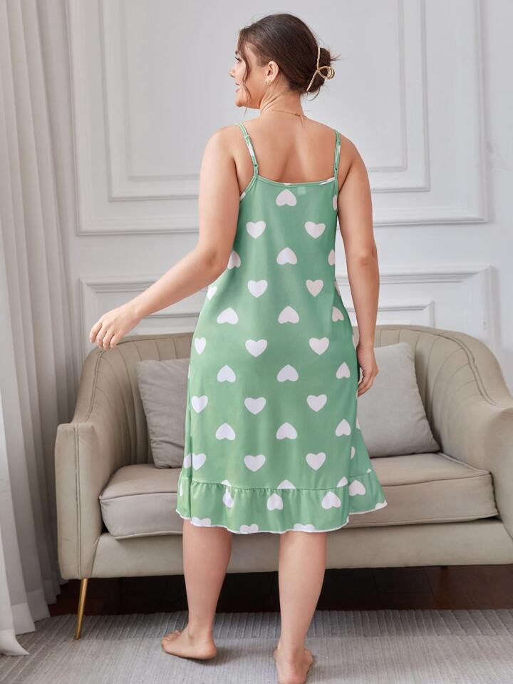 Mint Heart Short Nighty for Women
