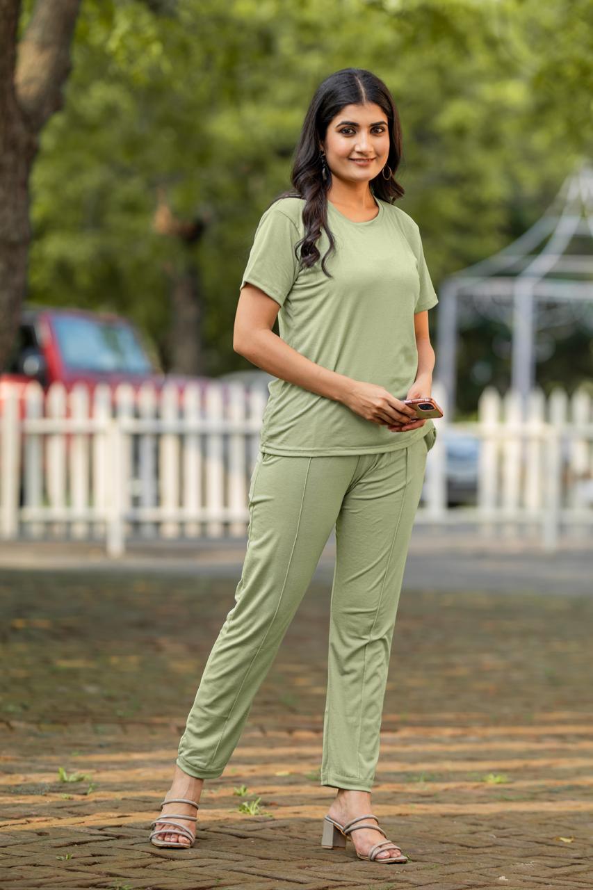Women's Solid Color Night Suit Set Night Dress,Lounge Wear,Full Pair Set for Women Night Dress