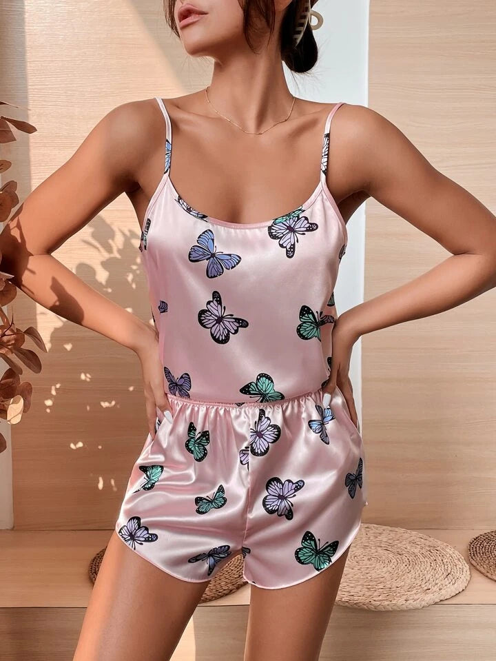 Blue Butterfly Short Set for Women