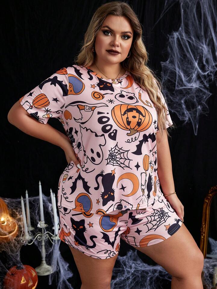 Pumpkin Boo Short Set for Women
