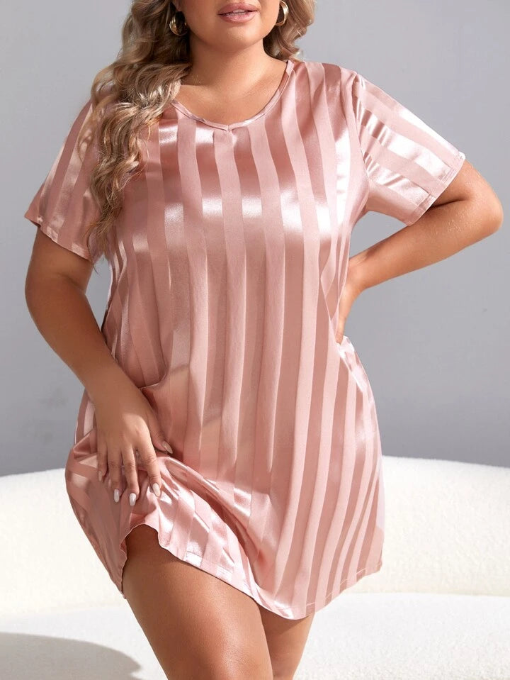 Top Class Shiny Stripe Nighty for Beautiful Lady