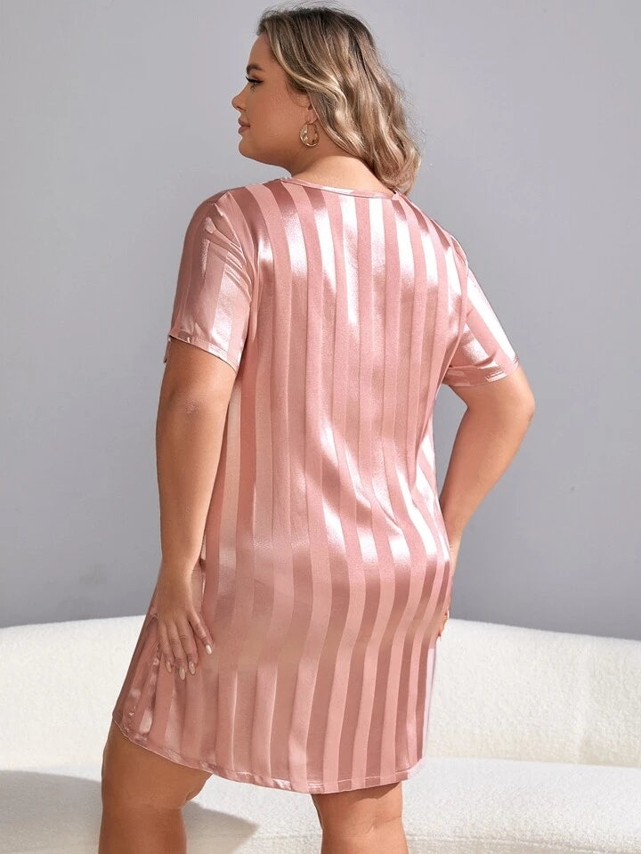 Top Class Shiny Stripe Nighty for Beautiful Lady