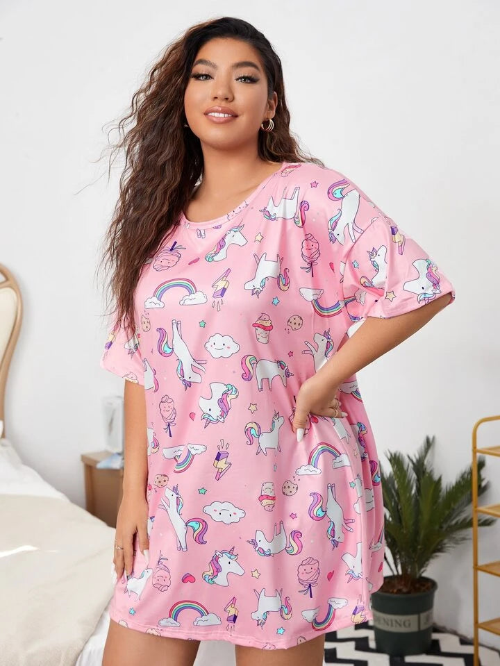 Unicorn Print Cozy Nighty for Cute Girl