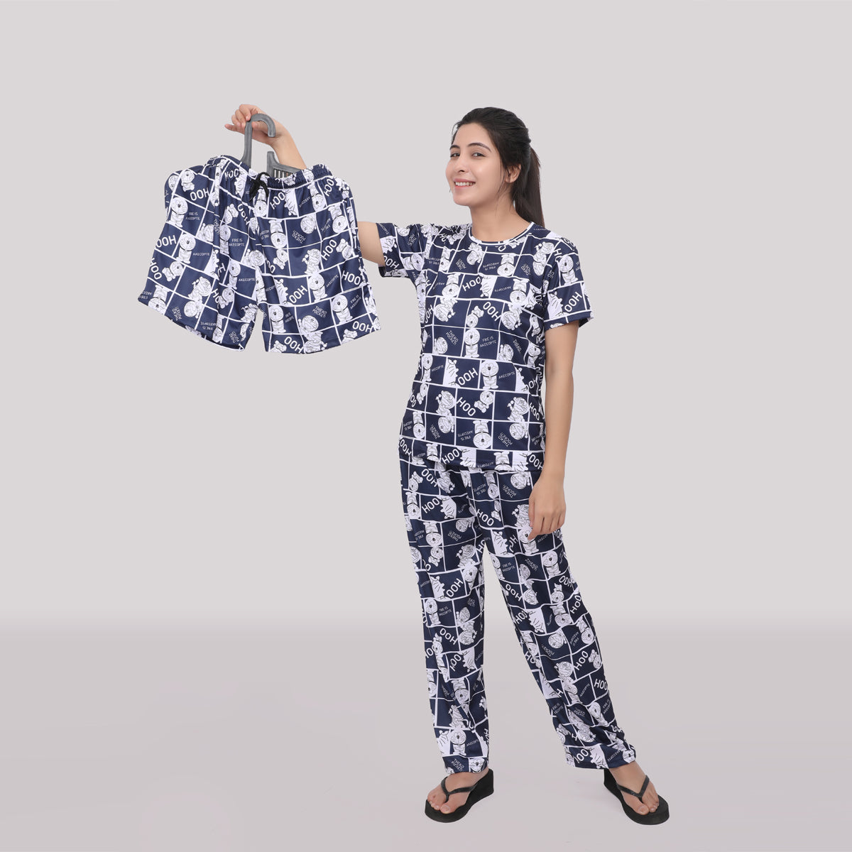 Stylish Printed Night Suit 3 Piece Combo