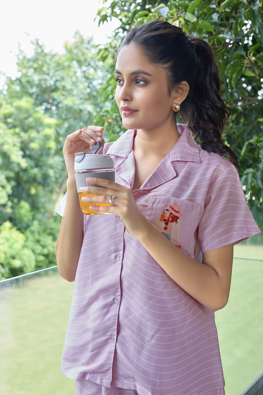 Twilight Charm Back-Print Lounge PJ Set