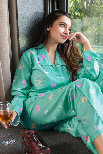 Marine Muse – Dreamy Ocean PJ Nightwear For Women