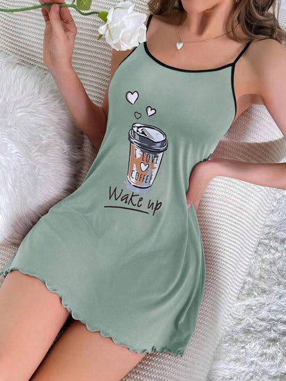 Coffee Love Short Nighty for Women
