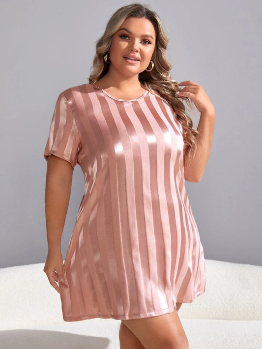 Top Class Shiny Stripe Nighty for Beautiful Lady