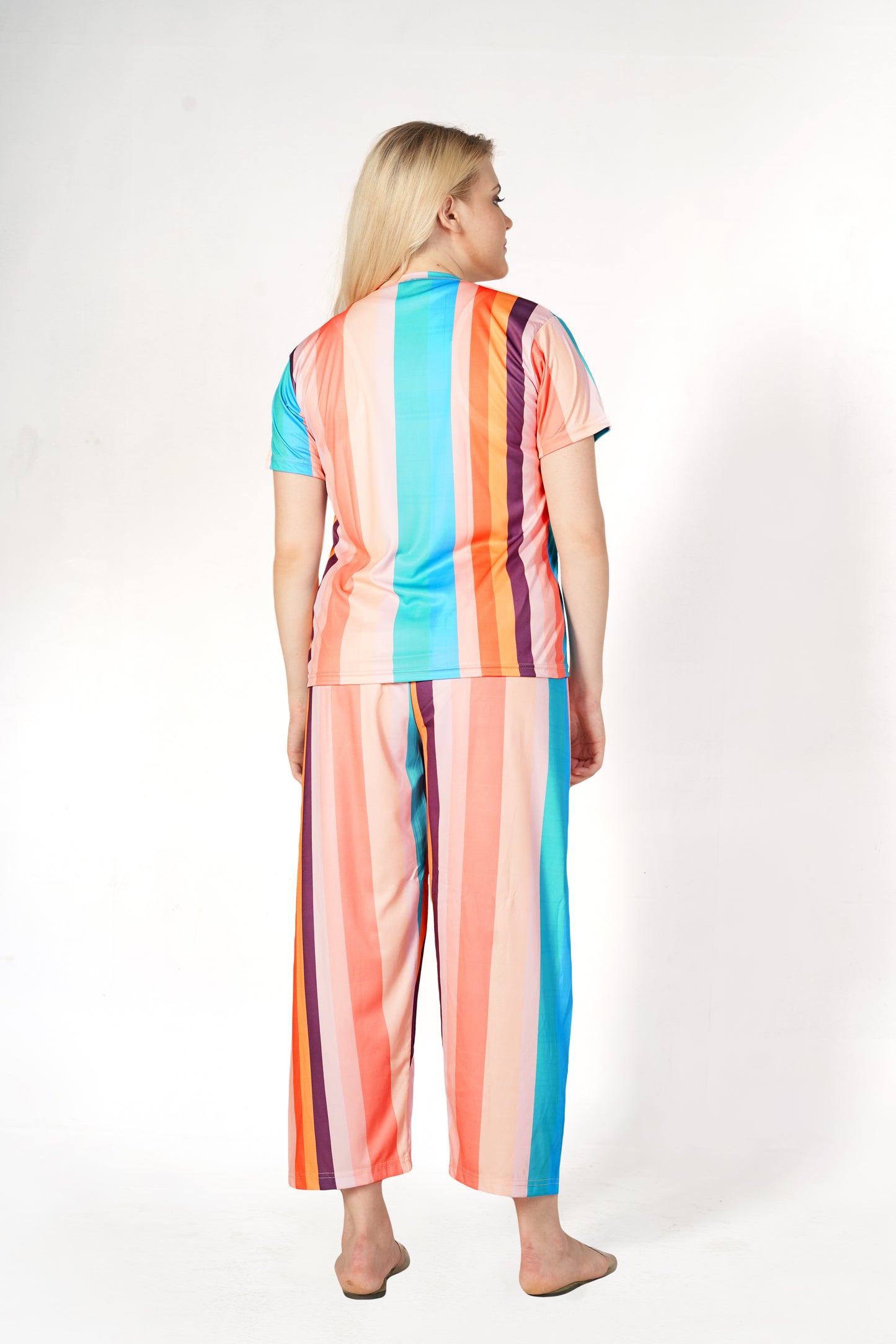 Rainbow Print T-shirt And Long Pajama Set